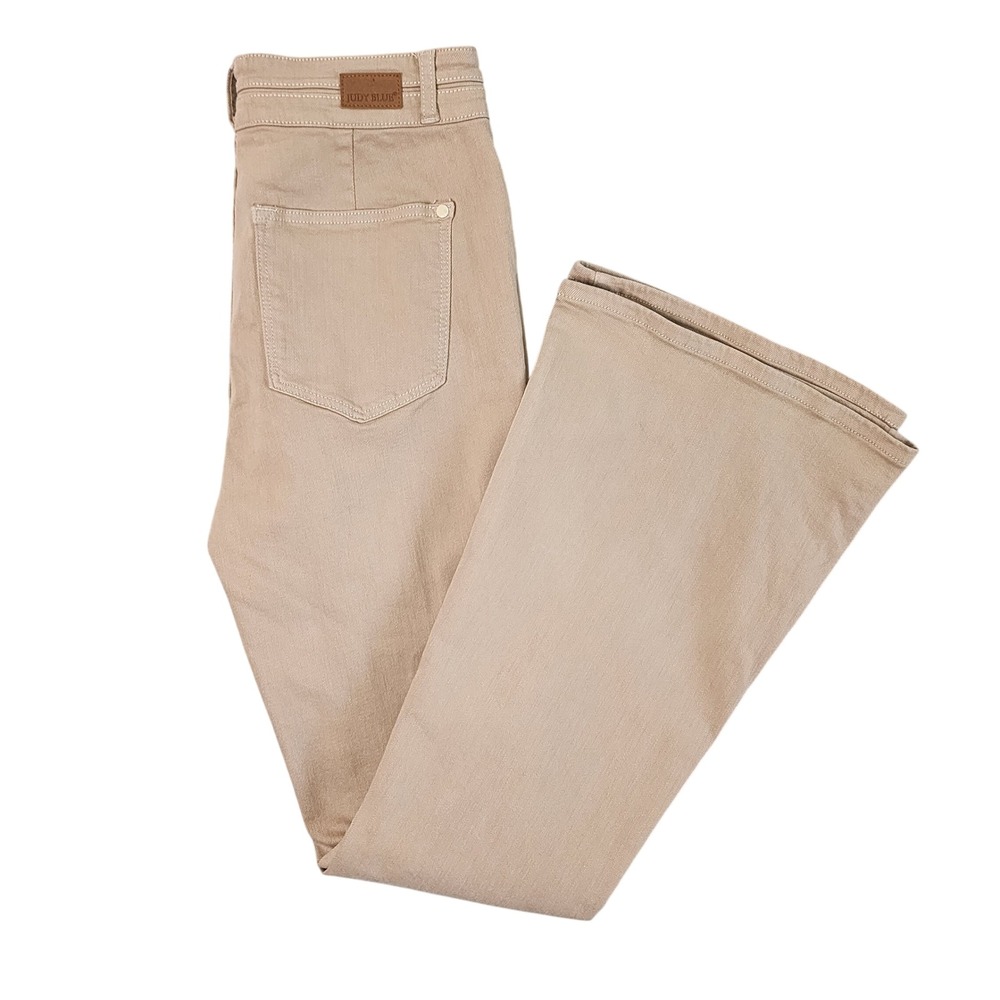 Judy Blue Jeans 11/30 Tan Beige High Rise Flare Bootcut Stretch Denim JB88623